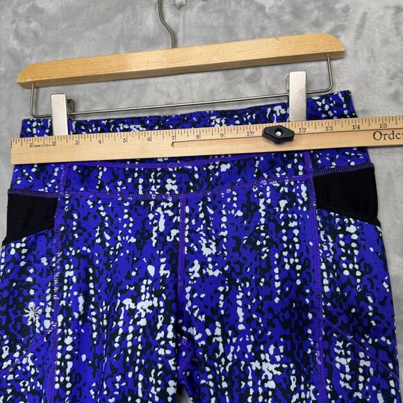 Athletha Capri Leggings Womens Small Purple Black Abstract Print Pockets - Picture 7 of 11